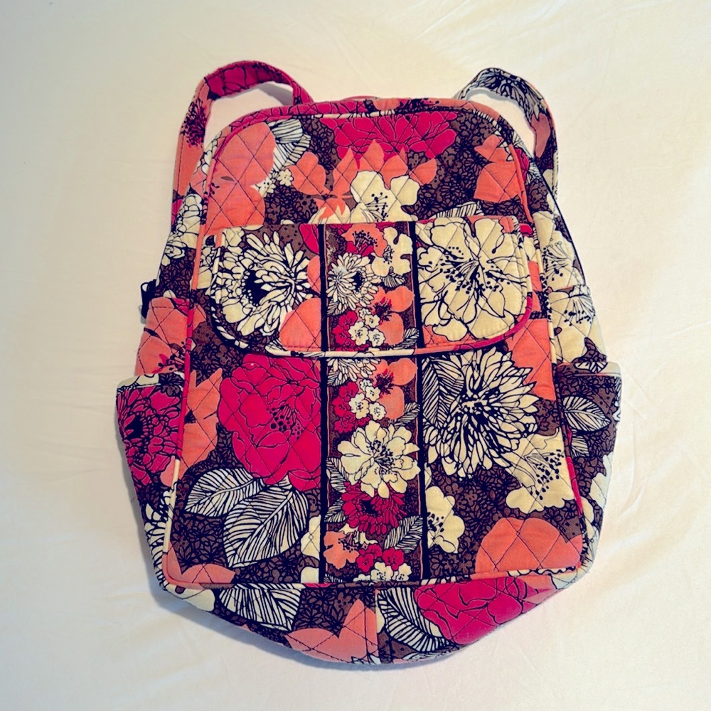 VERA BRADLEY Pink & Cream Floral Small Backpack